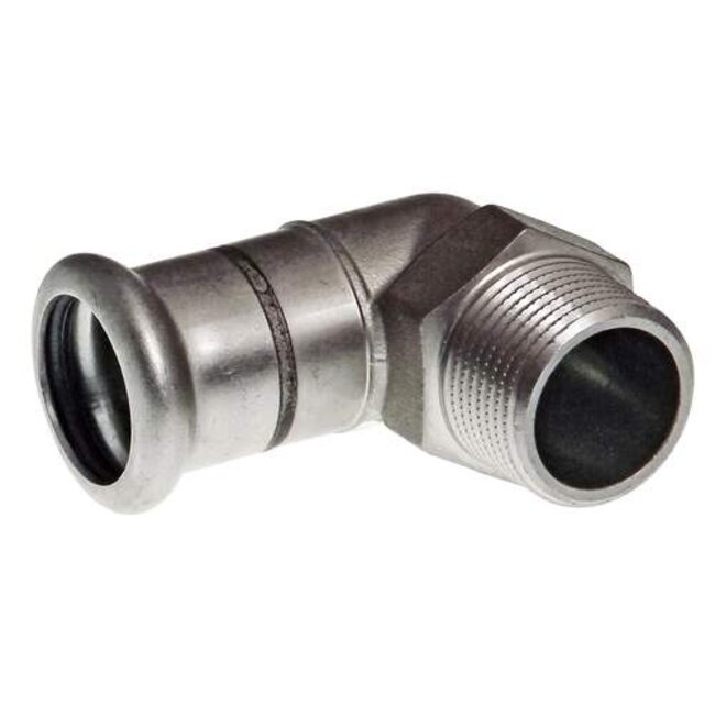 VSH VSH XPress RVS 304 overgangshoek 90gr 15mm x 1/2, pers-buitendraad, R2428