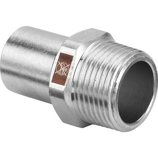 Viega Viega Temponox insteekstuk 15 mm x 1/2", 15 mm x 1/2", pers x buitendraad, rvs (blank)