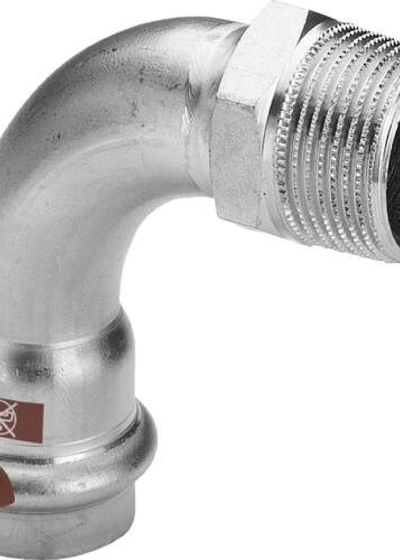 Viega Viega Temponox bend, 90°, 15 mm x 1/2", press x male thread, stainless steel (bare), with sc contour