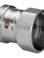 Viega Viega Temponox transition coupling, 76.1 mm x 2.1/2", press x female thread, stainless steel (bare)