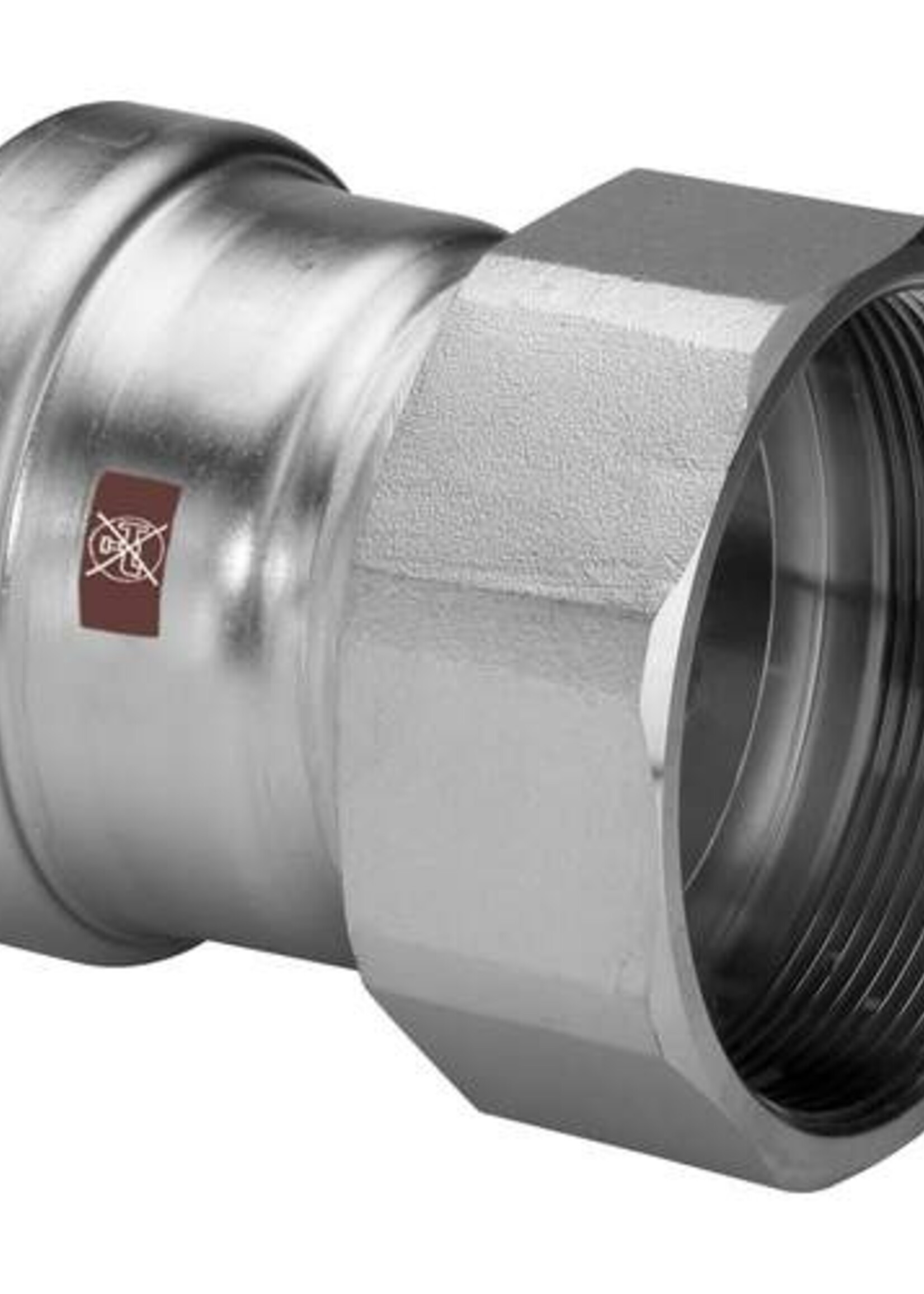 Viega Viega Temponox transition coupling, 76.1 mm x 2.1/2", press x female thread, stainless steel (bare)