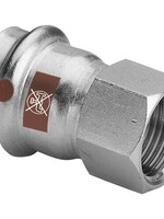 Viega Viega Temponox overgangskoppeling, 15 mm x 3/4", pers x binnendraad, rvs (blank), met sc-contur