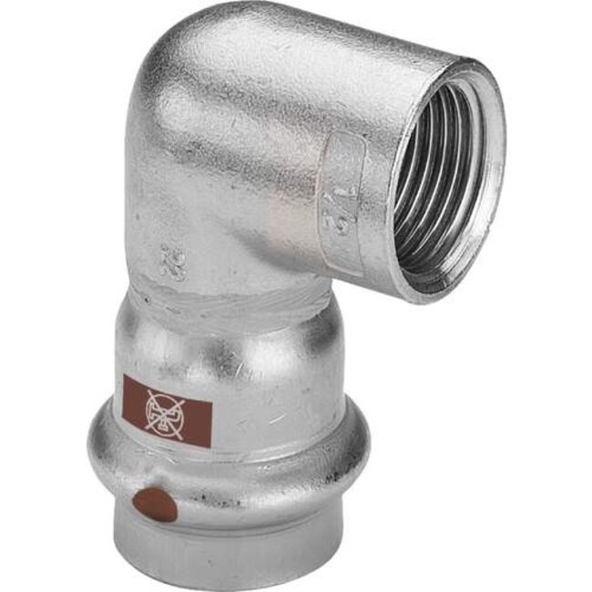 Viega Viega Temponox overgangshoek 90°, 22 mm x 1/2", pers x binnendraad, rvs (blank), met sc-contur