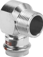 Viega Viega Temponox overgangshoek 90°, 15 mm x 1/2", pers x buitendraad, rvs (blank), met sc-contur