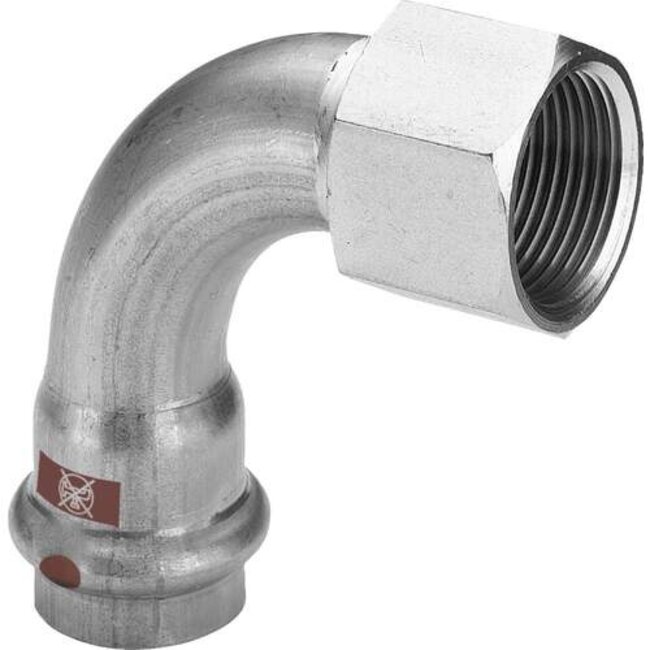 Viega Viega Temponox bocht, 90°, 28 mm x 1", pers x binnendraad, rvs (blank), met sc-contur