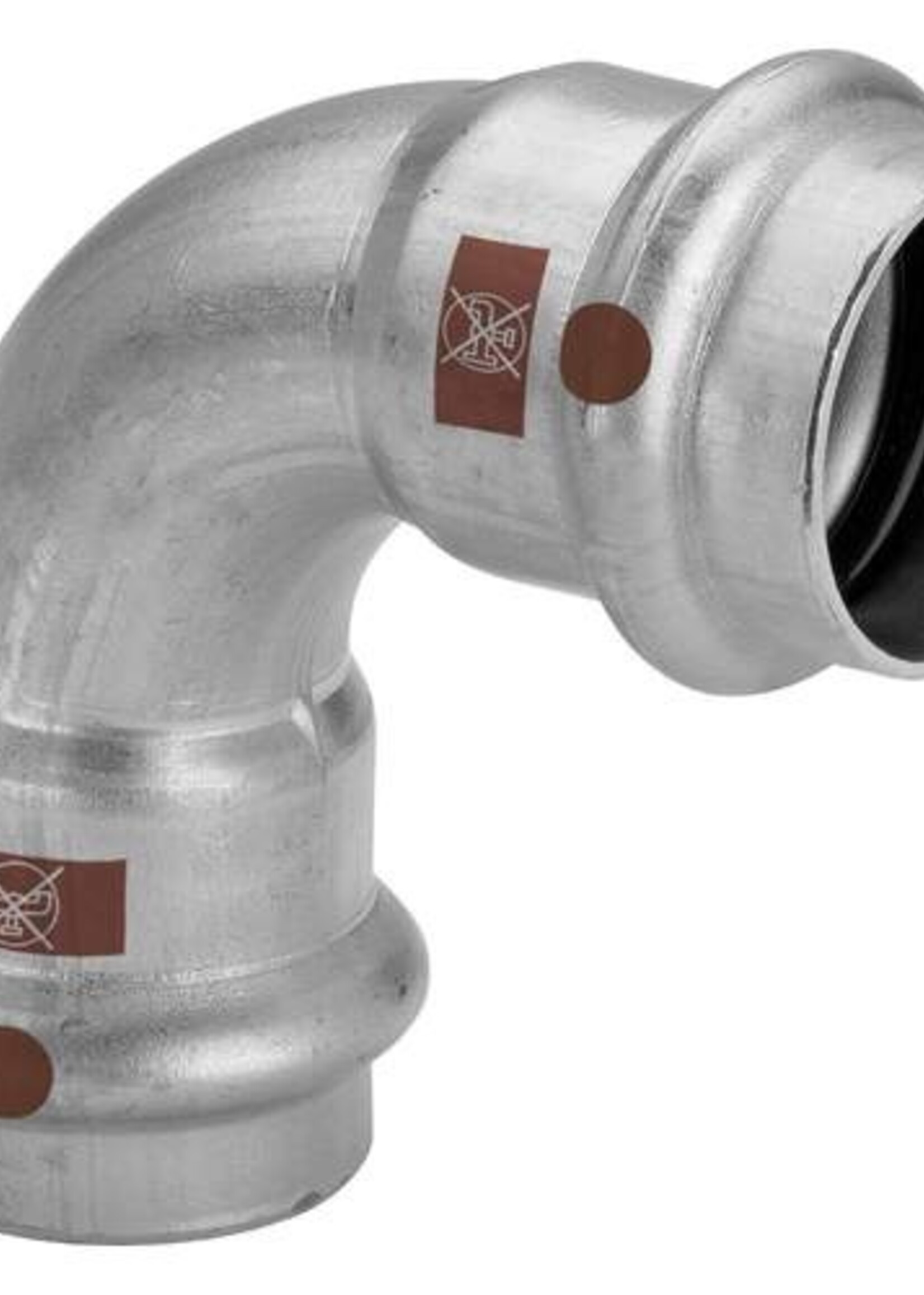 Viega Viega Temponox Bogen, 90°, 28 mm, 2x Presse, Edelstahl (blank), mit SC-Kontur