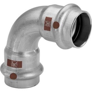 Viega Viega Temponox bocht, 90°, 22 mm, 2x pers, rvs (blank), met sc-contur