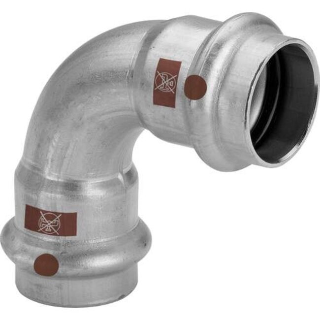 Viega Viega Temponox bocht, 90°, 22 mm, 2x pers, rvs (blank), met sc-contur