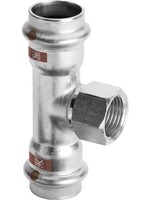 Viega Viega Temponox t-stuk, 15 mm x 1/2" x 15 mm, 2x pers x binnendraad, rvs (blank), met sc-contur