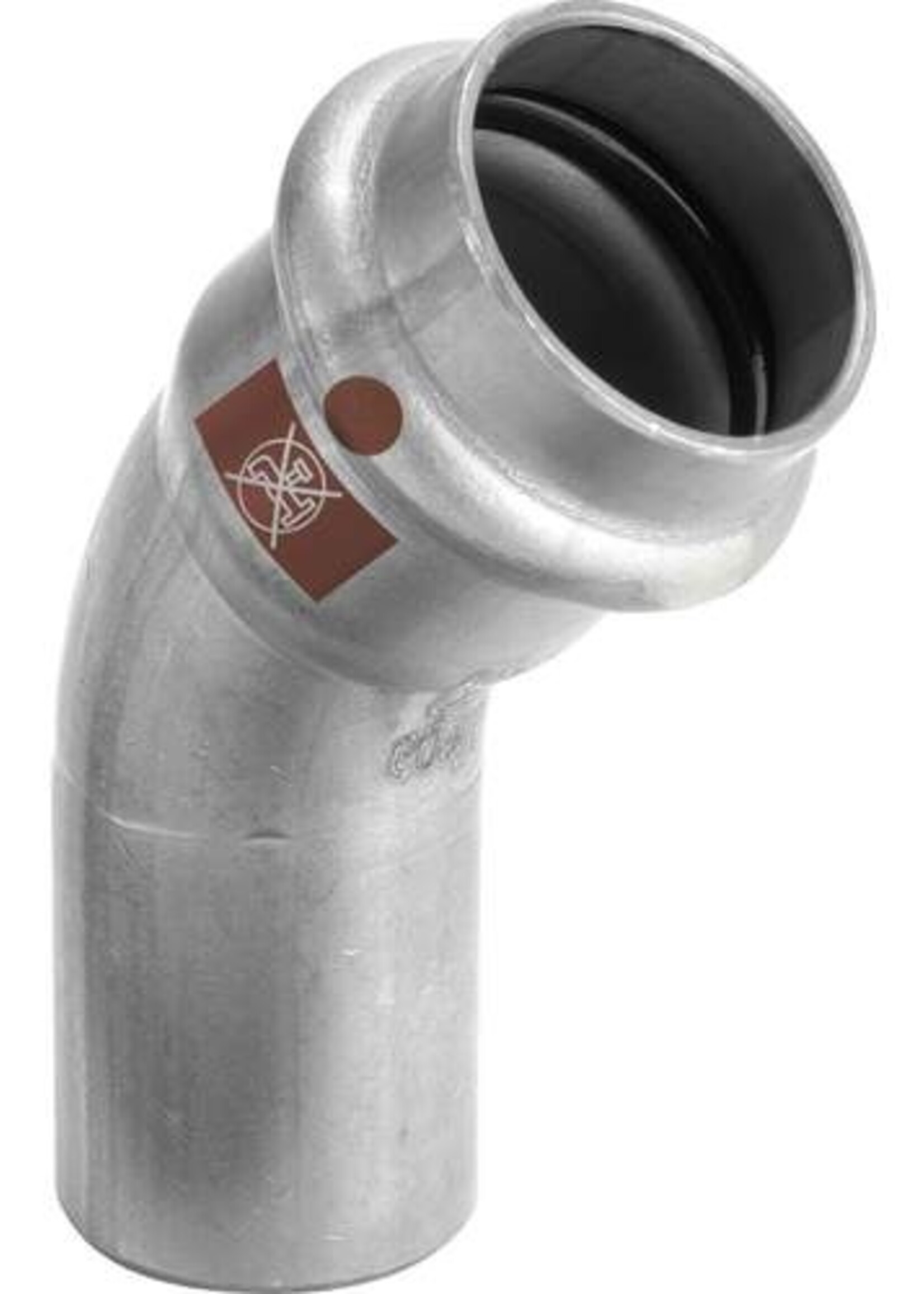 Viega Viega Temponox Bogen, 45°, 22 mm, Press x Keil, Edelstahl (blank), mit SC-Kontur