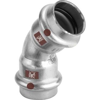 Viega Viega Temponox bocht, 45°, 22 mm, 2x pers, rvs (blank), met sc-contur