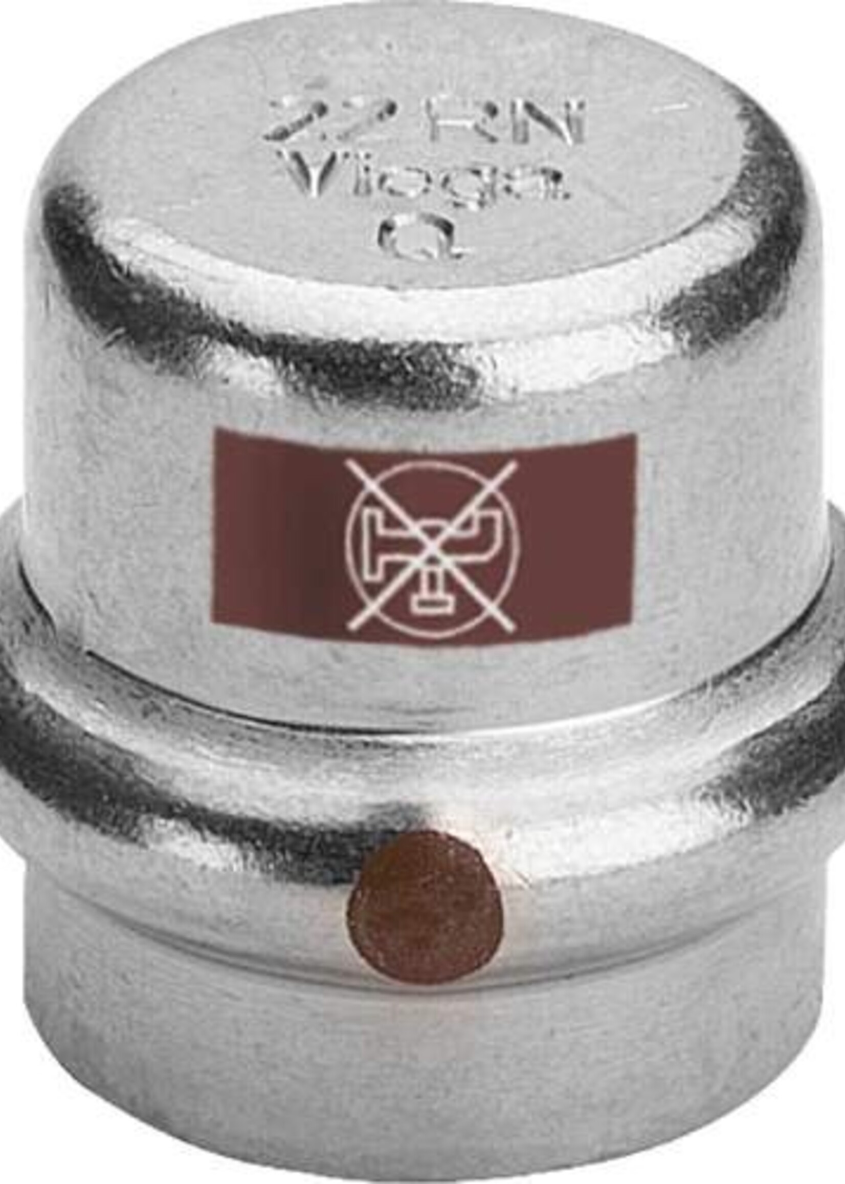 Viega Viega Temponox Endkappe, 22 mm, 2x Press, Edelstahl (blank), mit SC-Kontur