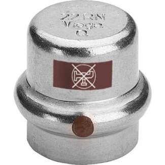 Viega Viega Temponox eindkap, 15 mm, 2x pers, rvs (blank), met sc-contur