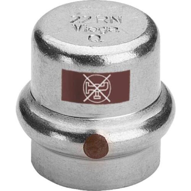 Viega Viega Temponox eindkap, 15 mm, 2x pers, rvs (blank), met sc-contur