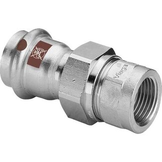 Viega Viega Temponox schroefkoppeling, 42 mm x 1.1/2", pers x binnendraad, rvs (blank), met sc-contur