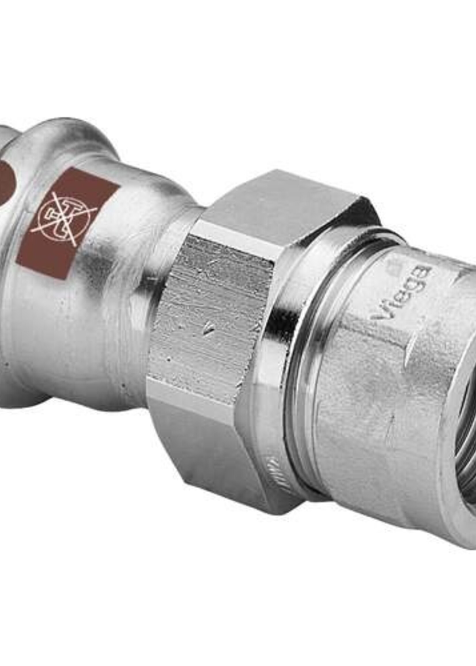 Viega Viega Temponox schroefkoppeling, 35 mm x 1.3/4", pers x binnendraad, rvs (blank), met sc-contur