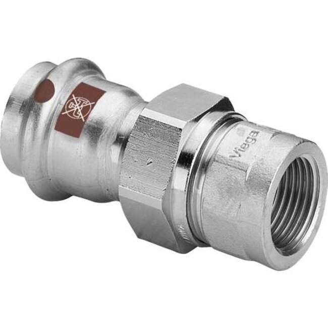 Viega Viega Temponox schroefkoppeling, 15 mm x 1/2", pers x binnendraad, rvs (blank), met sc-contur