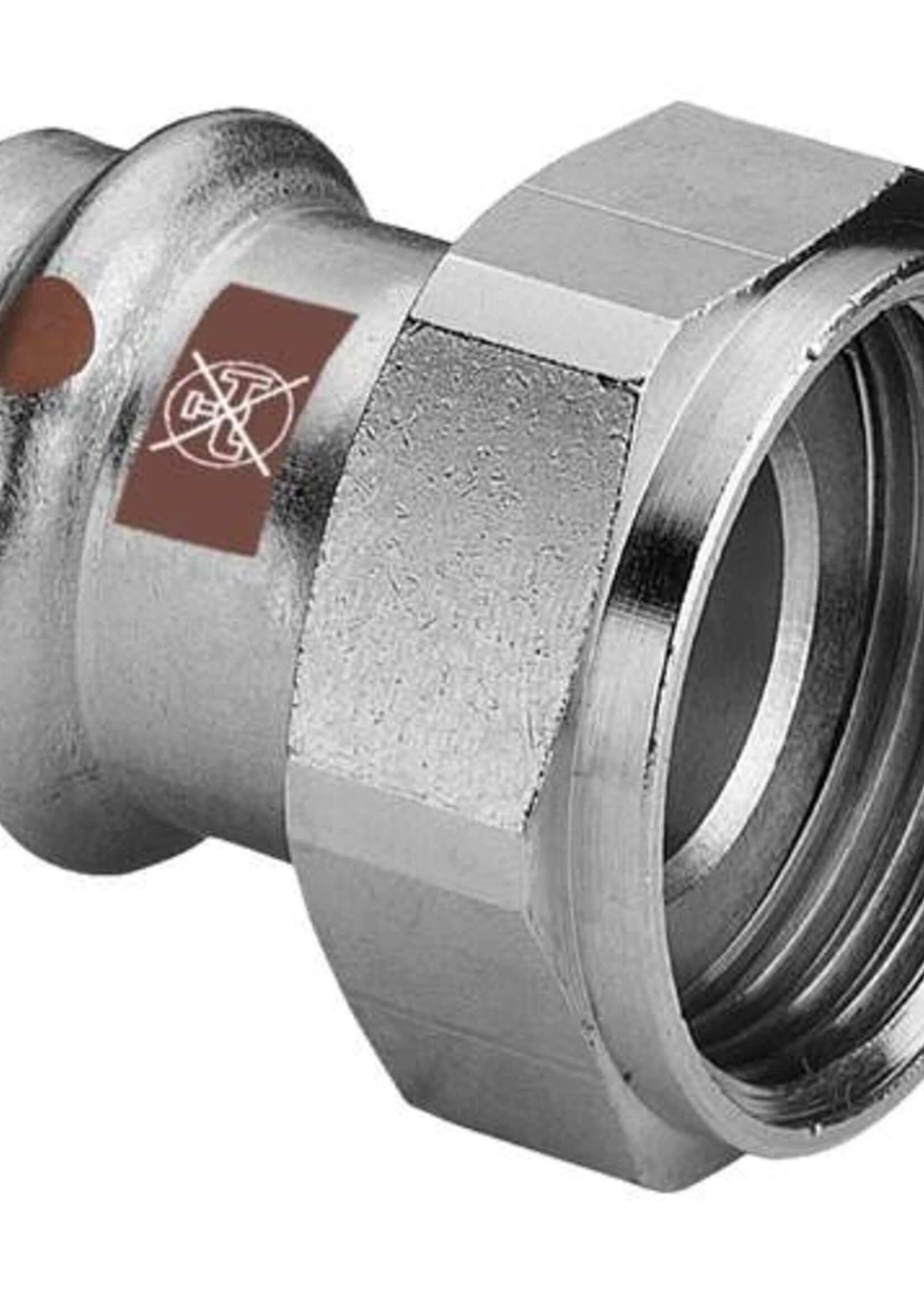 Viega Viega Temponox schroefkoppeling, 42 mm x 2", pers x binnendraad, rvs (blank), met sc-contur