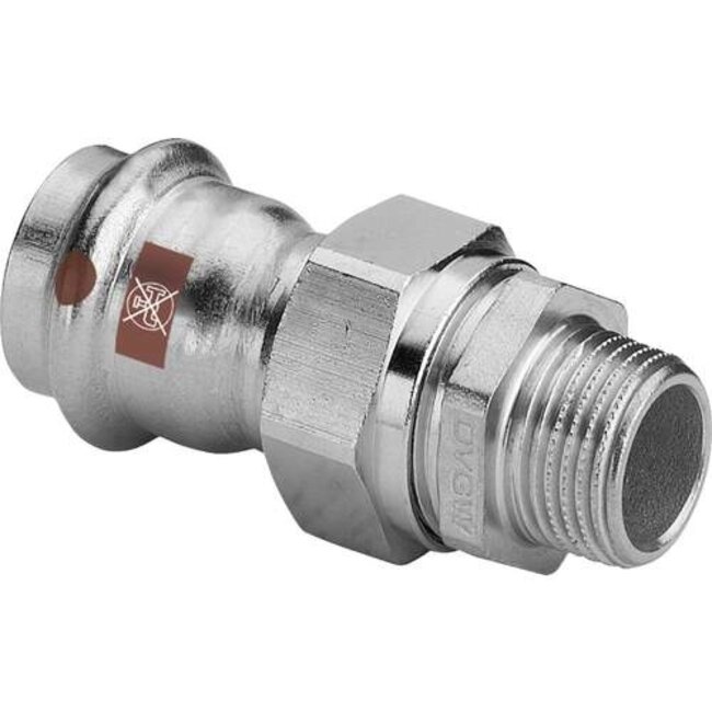 Viega Viega Temponox schroefkoppeling, 22 mm x 1", pers x buitendraad, rvs (blank), met sc-contur