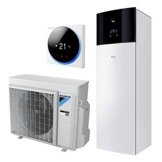DAIKIN Daikin Altherma 3 R F lucht/water warmtepompset 4 kW + BUH 2 kW met warmtapwatertank 180 liter verwarmen/koelen met Madoka thermostaat