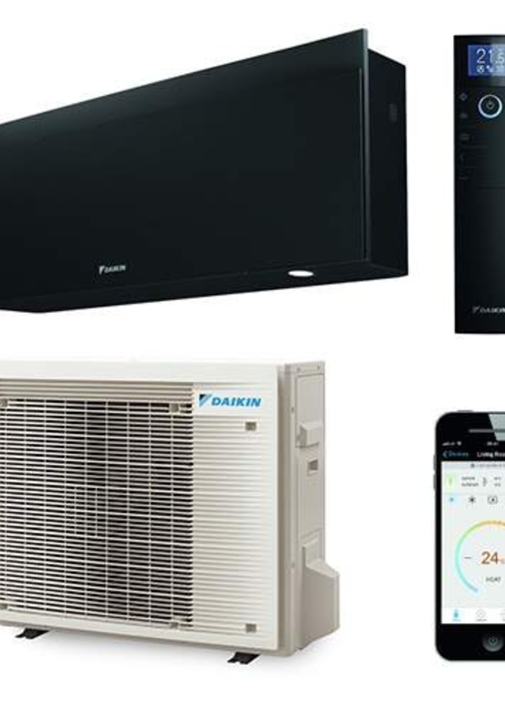 DAIKIN Daikin Emura Innen- + Außengerät 5,0 kW Set mattschwarz R32 (inkl. IR-Fernbedienung und WLAN)