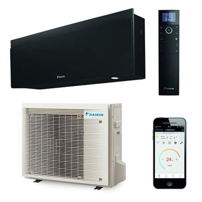 DAIKIN Daikin Emura binnen + buitenunit 5,0 kW set mat zwart R32 (inclusief IR afstandsbediening en Wifi)