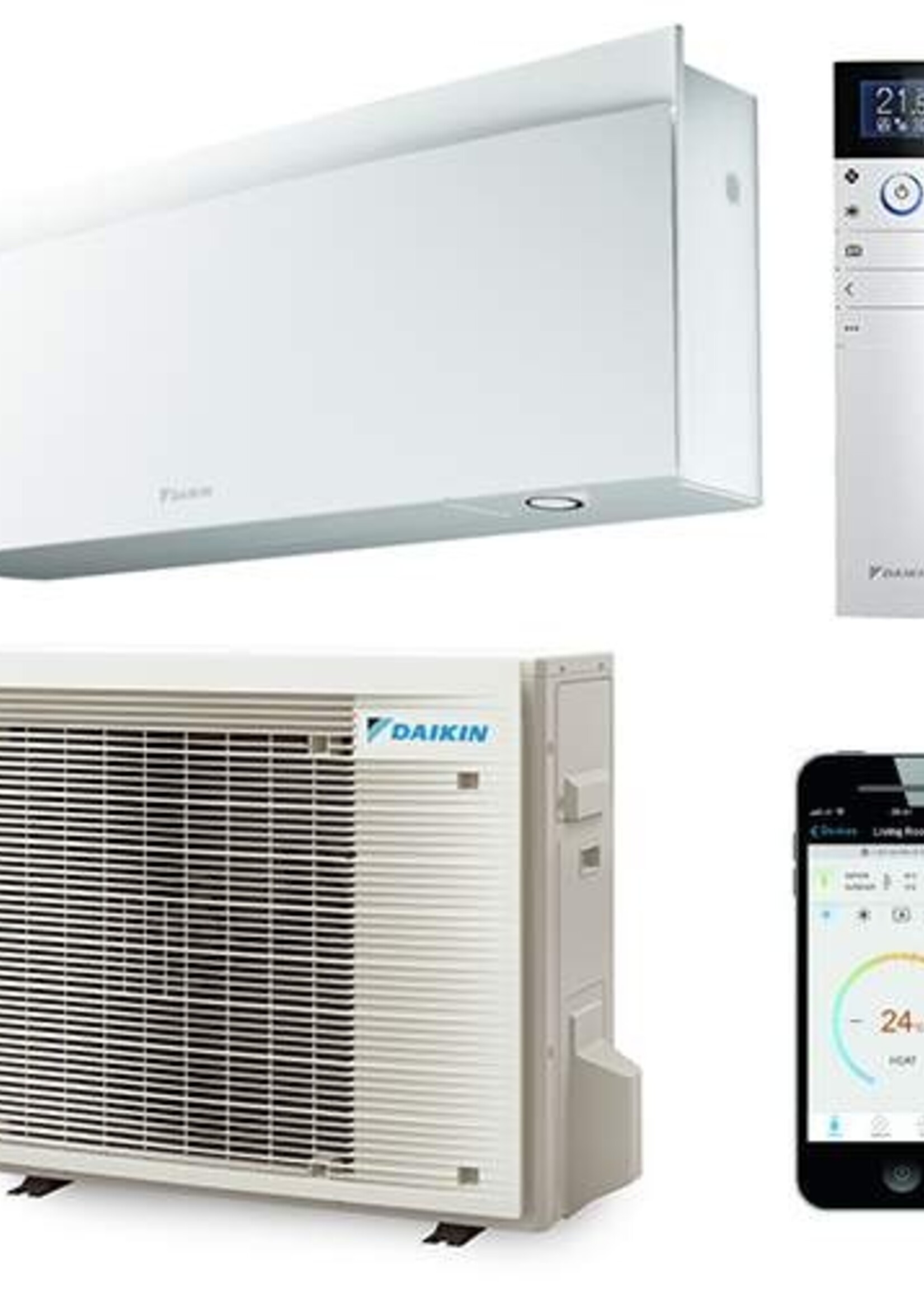 DAIKIN Daikin Emura Innen- + Außengerät 5,0 kW Set Kristallweiß matt R32 (inkl. IR-Fernbedienung und WLAN)