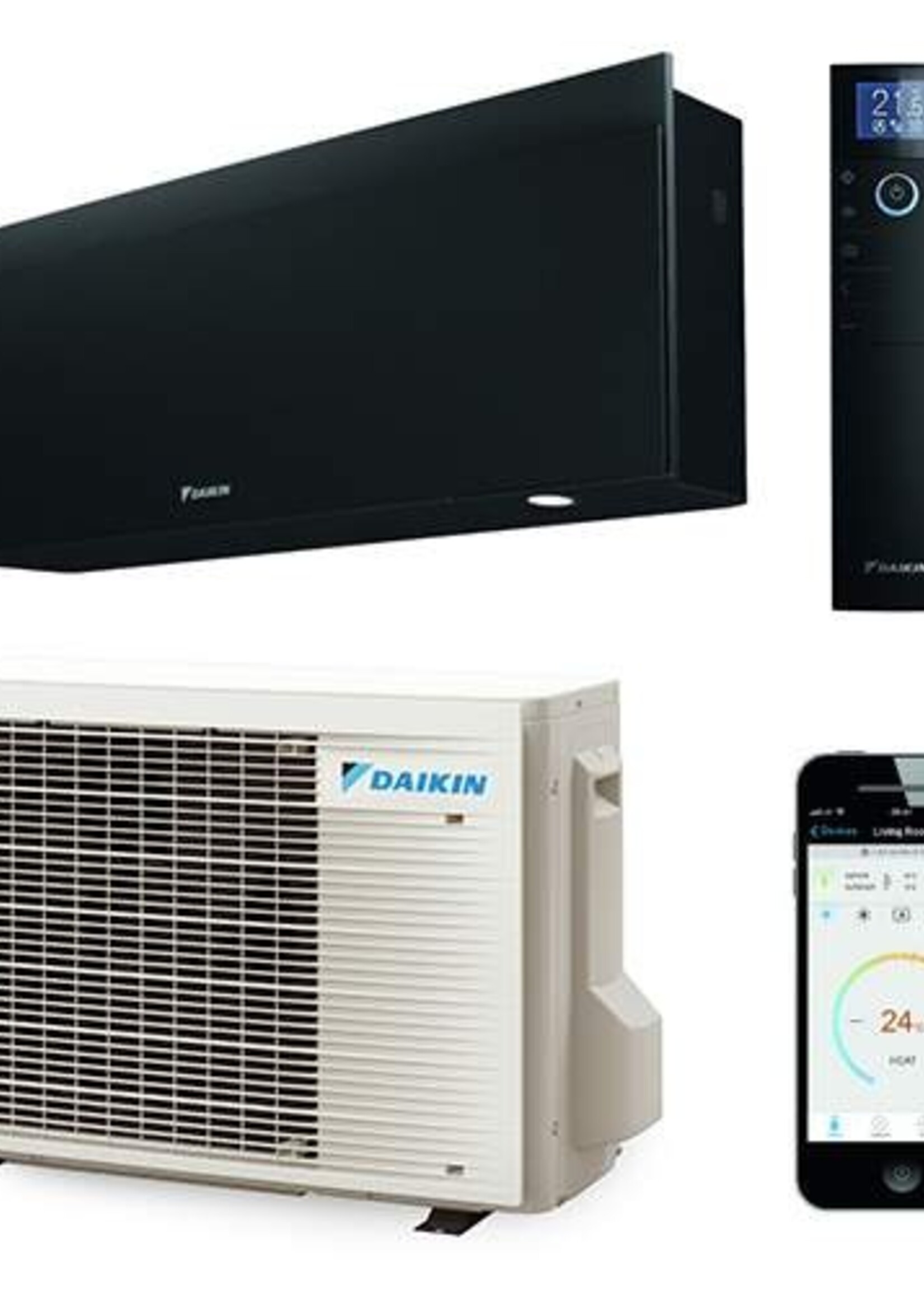 DAIKIN Daikin Emura indoor + outdoor unit 2.0 kW set matt black R32 (including IR remote control and WiFi)
