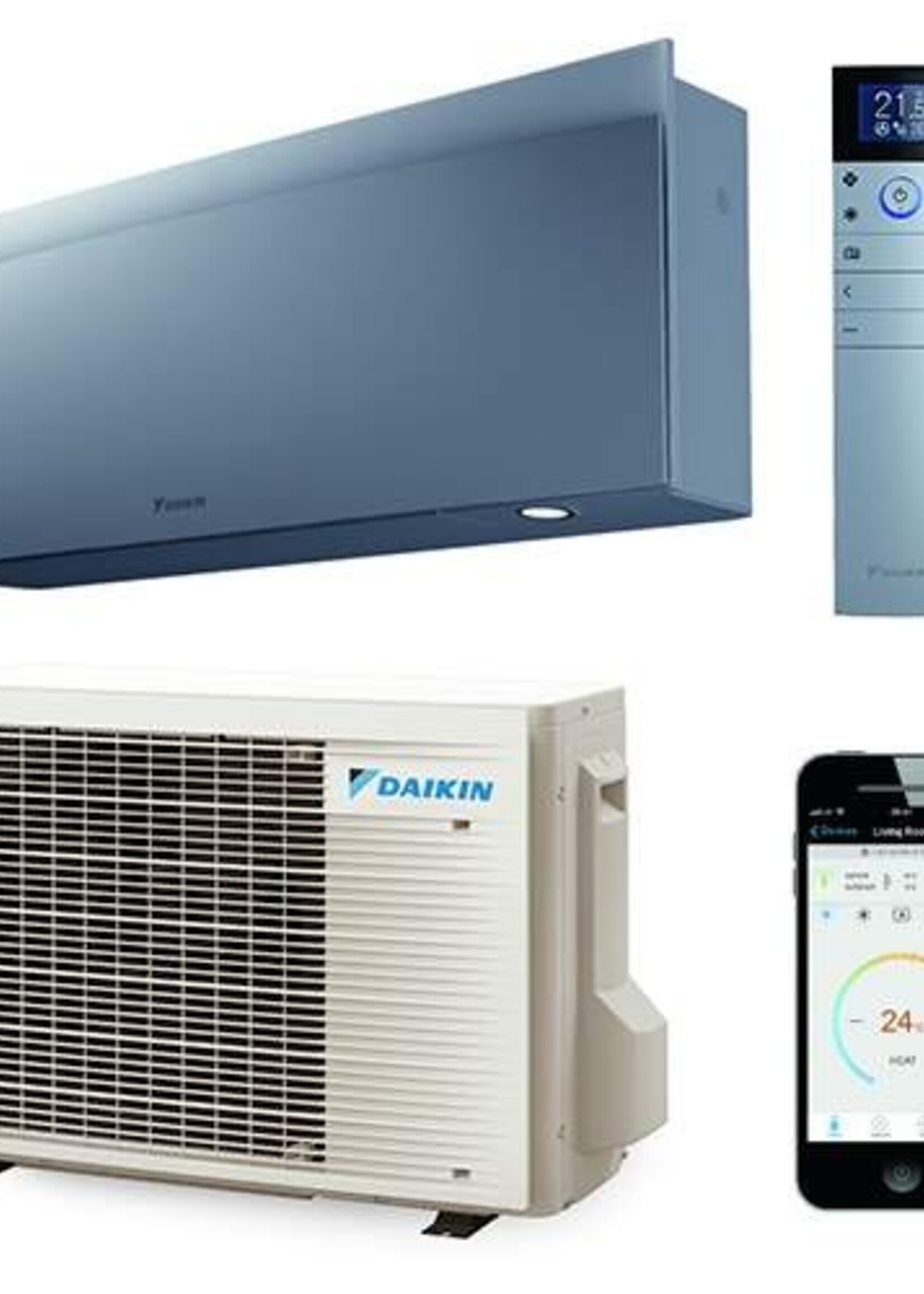 DAIKIN Daikin Emura indoor + outdoor unit 2.0 kW set silver R32 (including IR remote control and WiFi)