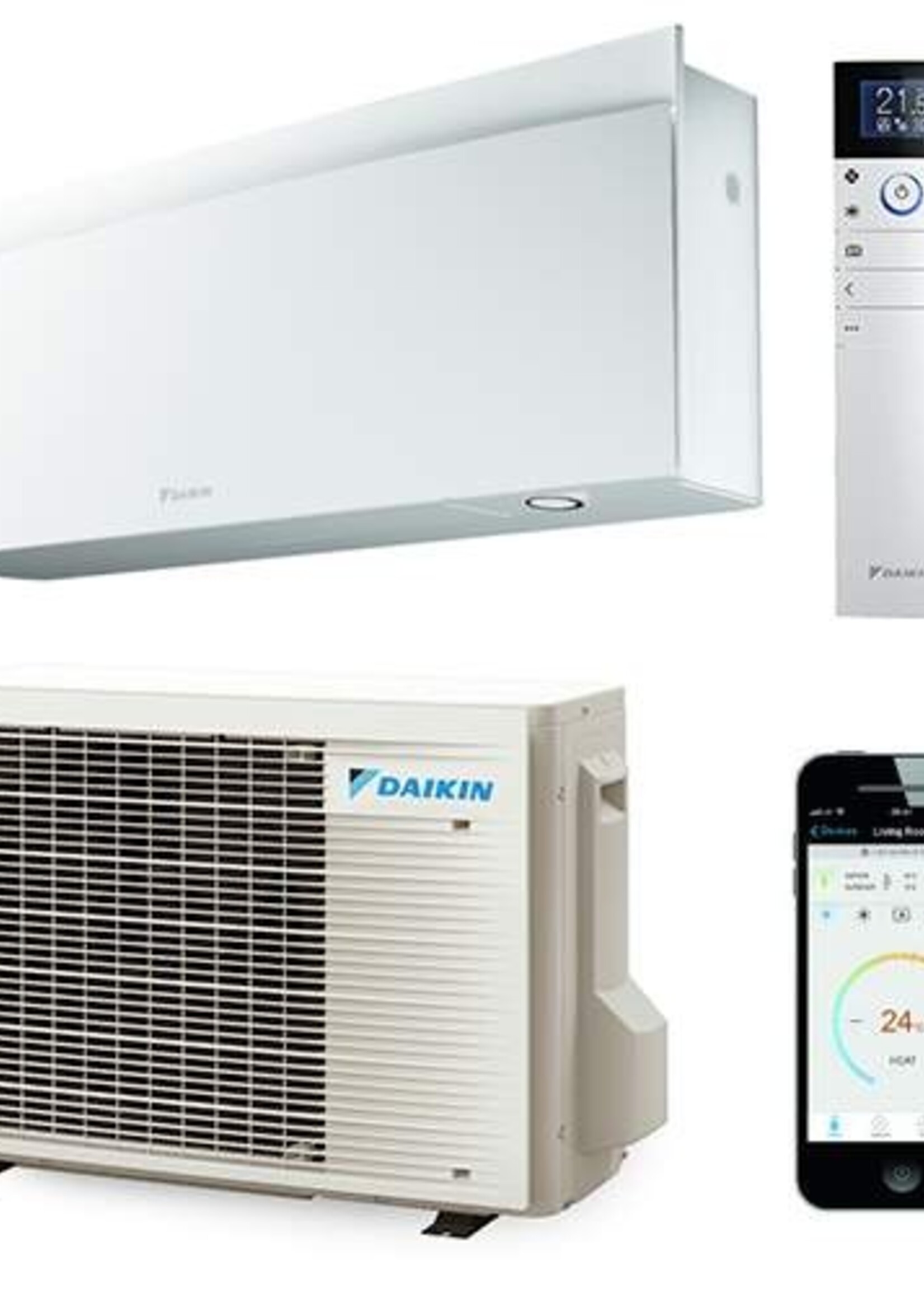 DAIKIN Daikin Emura indoor + outdoor unit 2.0 kW set matt crystal white R32 (including IR remote control and WiFi)