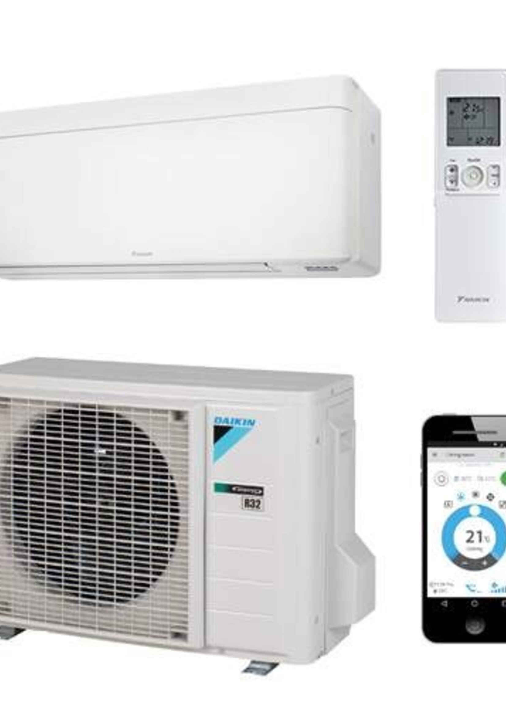 DAIKIN Daikin Stylish binnen + buitenunit 3,5 kW wit R32 (inclusief IR afstandsbediening en Wifi)