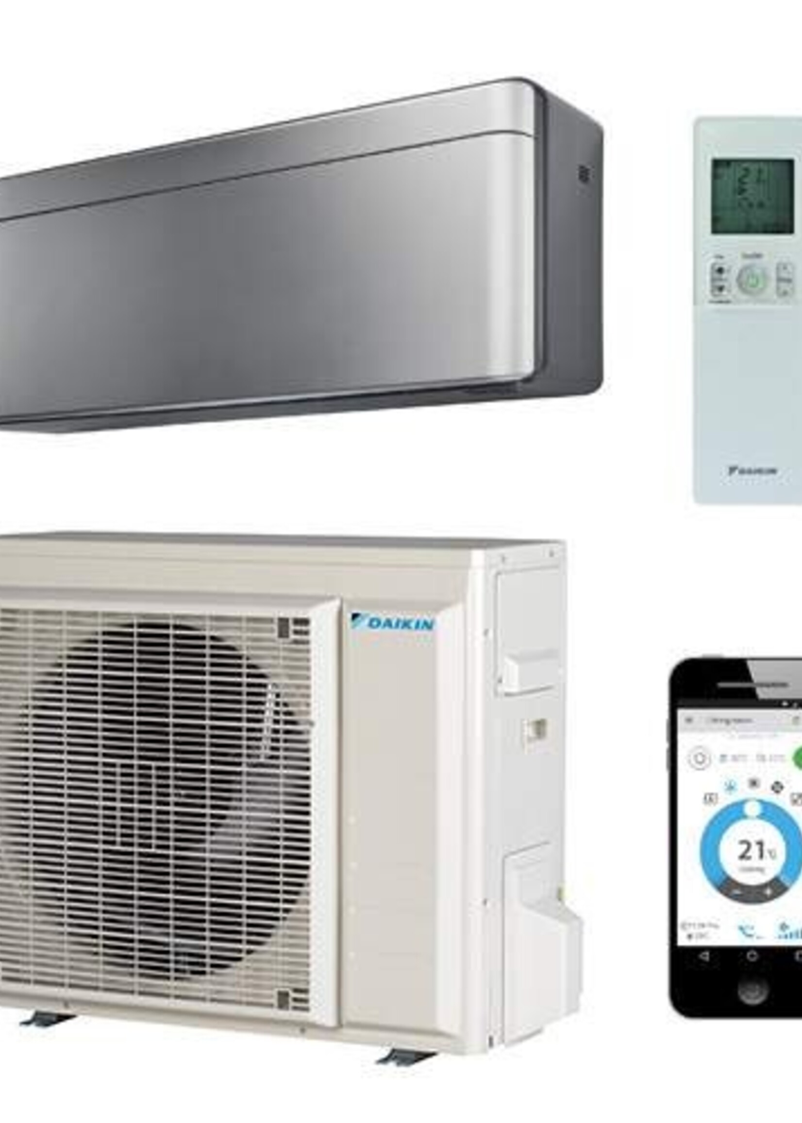 DAIKIN Daikin Stylish binnen + buitenunit 4,2 kW zilver R32 (inclusief IR afstandsbediening en Wifi)