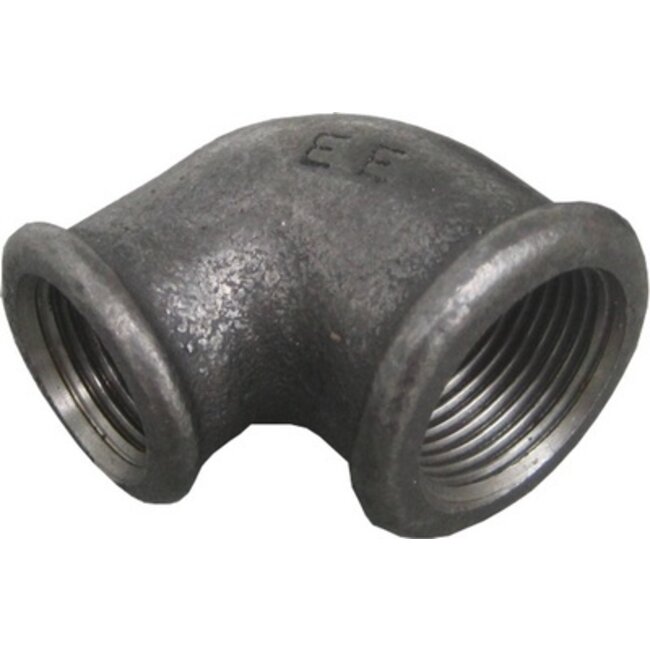 ZWARTE FITTING KNIE 90° NR 90 3/4" x 1/2"FF