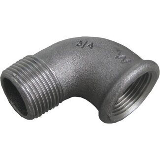 ZWARTE FITTING KNIE 90° NR 92 1" x 3/4"MF