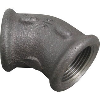 ZWARTE FITTING KNIE 45° NR 120 3/4"FF
