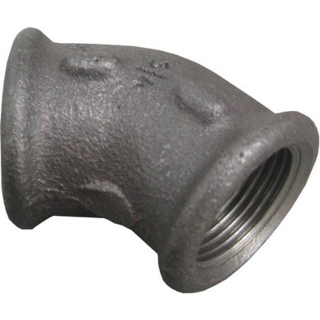 ZWARTE FITTING KNIE 45° NR 120 1 1/2"FF