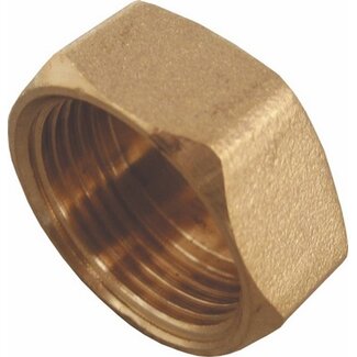 MESSING DRAADFITTING KAP 6/4"F