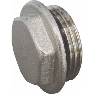 VERDELER MESSING VERNIKKELD 4/4" - BLINDSTOP