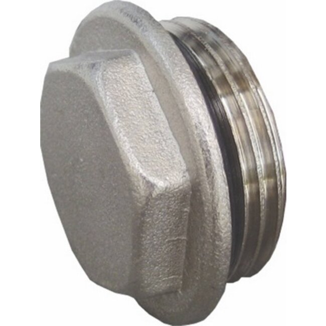 VERDELER MESSING VERNIKKELD 4/4" - BLINDSTOP