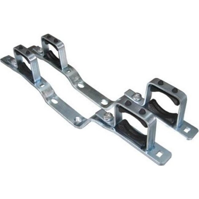 VERDELER MESSING VERNIKKELD 1"  SET DUBBELE BEUGEL