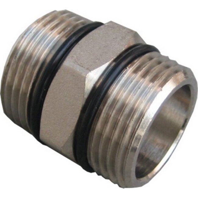 VERDELER MESSING VERNIKKELD 4/4" - NIPPEL 4/4"M