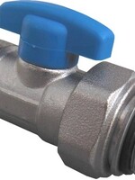MINI GLOBAL VALVE WITH HEAD 1/2"M X 3/4" EURO-CON BLUE