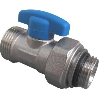MINI BOLKRAAN MET KOP 1/2"M  X 3/4" EURO-CON BLAUW