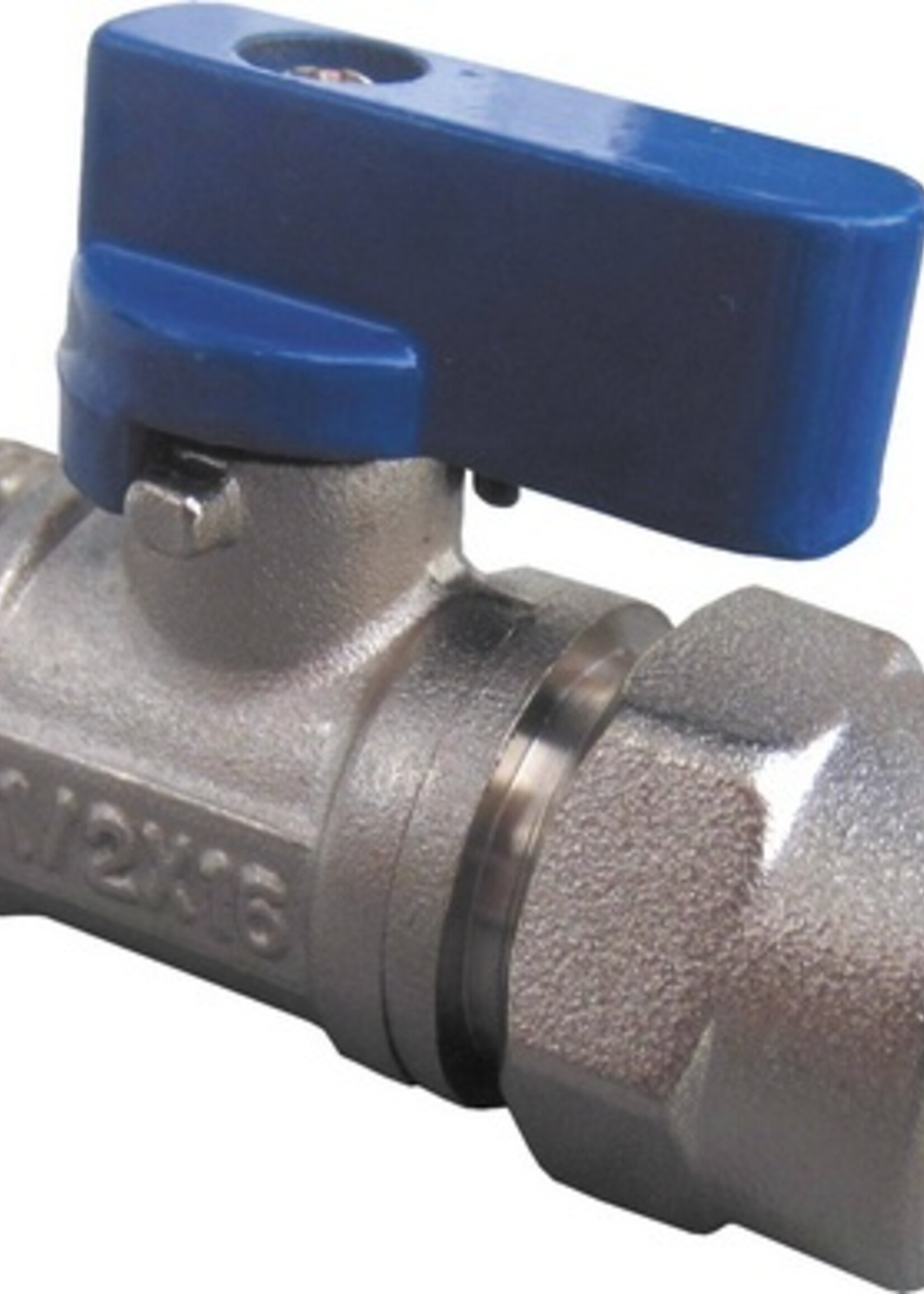MINI GLASS VALVE 1/2"M X 16/2 MULTI-LAYER PIPE BLUE