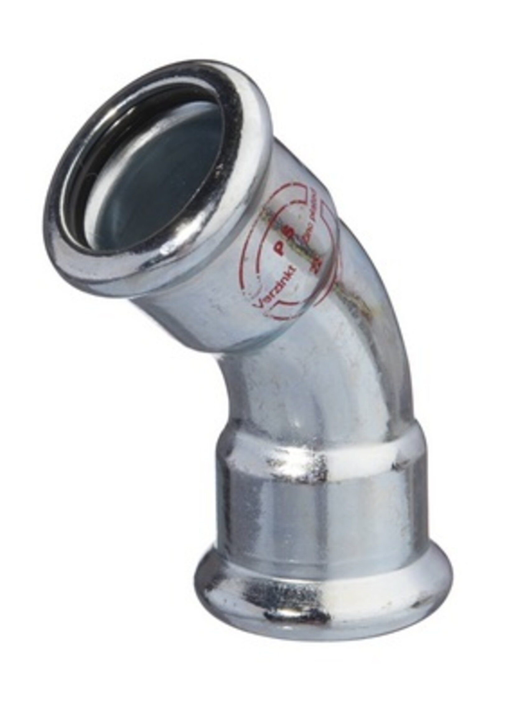 M-PRESS STAAL VERZINKT BOCHT 45° FF 76,1 x 76,1