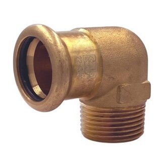 M-PRESS KOPER WATER BOCHT 90° BUITENDRAAD 22 x 3/4