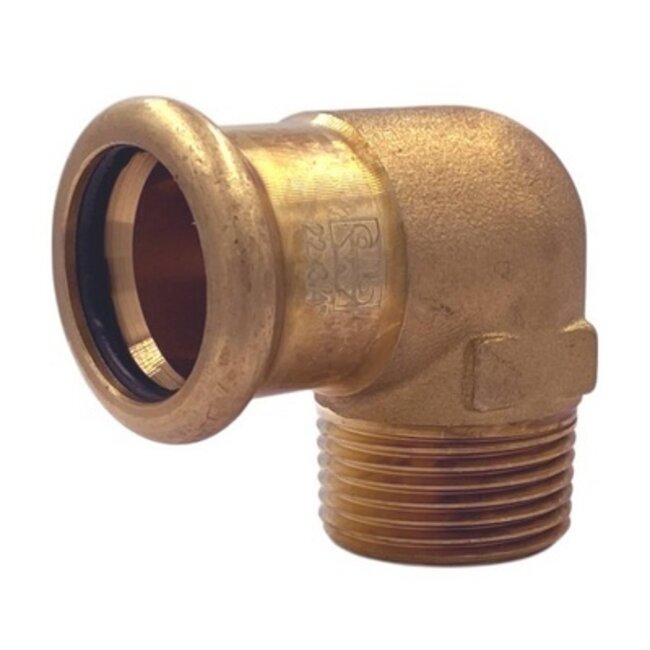 M-PRESS KOPER WATER BOCHT 90° BUITENDRAAD 22 x 3/4