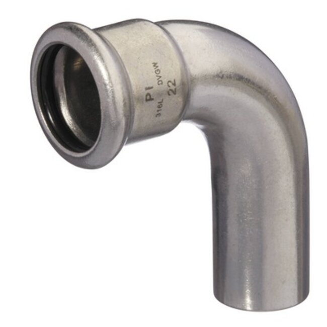 M-PRESS INOX  BOCHT 90° MF  22 x 22