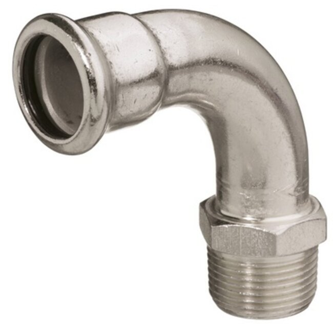 M-PRESS INOX  KNIE 90° BINNENDRAAD 22 x 3/4"