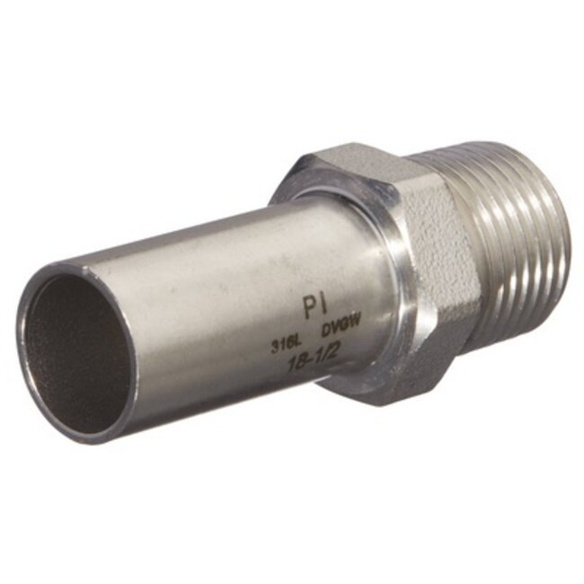 M-PRESS INOX  OVERGANG M X BUITENDRAAD 15 x 1/2"